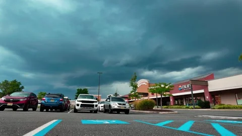 Timelapse of thunder clouds rolling in over Princeton shopping mall, rec709 4k Stock Footage 282449882