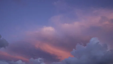 Timelapse of thunderstorm clouds fade into dark Stock Footage 155288368