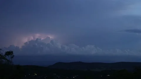 Timelapse of a Thunderstorm at Dusk Vídeo Stock 287992781
