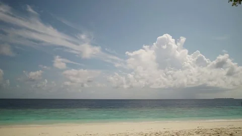 Timelapse of thunderstorm evolving above the maldivian sea Stock Footage 74696616