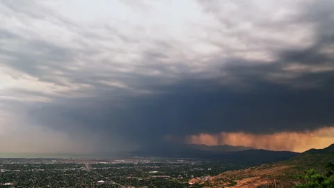 Timelapse of thunderstorm rolling through Utah Valley Stock Footage 337750122