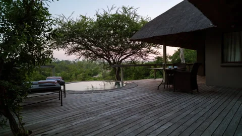 Timelapse of a timber deck at sunrise Stock Footage 310546354