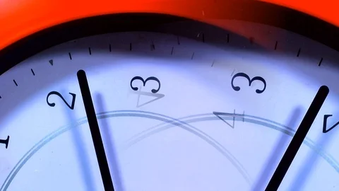 Timelapse Time flies . Time runs fast, 15 minutes on the white round clock. F Stock Footage 105320836