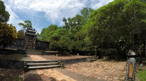 Timelapse time-lapse of Lang Tu Duc without people Tomb of Emperor Tu Duc 4k Stock Footage 55455967
