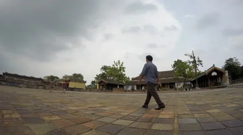 Timelapse time-lapse of a square in Imperial City Citadel (Kinh Thanh Hue) 4k Stock Footage 55391272