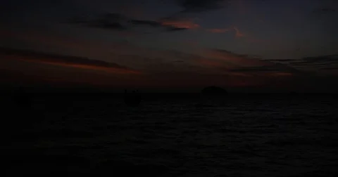 Timelapse time-lapse, time lapse of the beautiful sunrise with long-tail boat in Stock Footage 78711497
