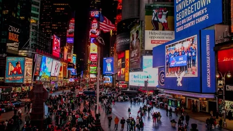 Timelapse Time Square Nyc New York Stock Footage 145312274