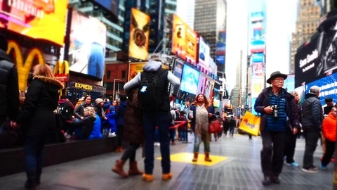 Timelapse in times square Stock Footage 93080399