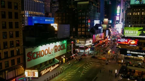 Timelapse of Times Square in New York at night with camera movement Stock Footage 134813615