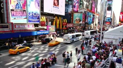 Timelapse of Times Square traffic at daytime, on May 21, 2012 in New York Video stock 11906485