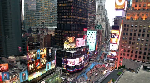 Timelapse of Times Square traffic at evening Stock Footage 22497088