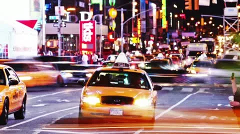 Timelapse of Times Square traffic at night, on May 22, 2012 in New York 스톡 동영상 11906487