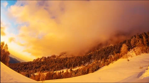 Timelapse Tkhach pink clouds on the blue sky Stock Footage 49919993