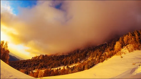 Timelapse Tkhach Pink clouds Stock Footage 49920455