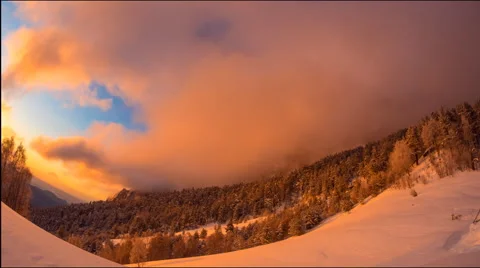 Timelapse Tkhach with pink clouds Stock Footage 49920709