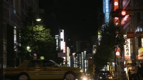 Timelapse of Tokyo boulevard at night Stock Footage 123915765