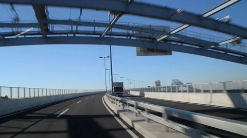 Timelapse, Tokyo Gate Bridge, tokyo, japan Stock Footage 100964476