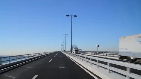 Timelapse, Tokyo Gate Bridge, tokyo, japan Stock Footage 100964762