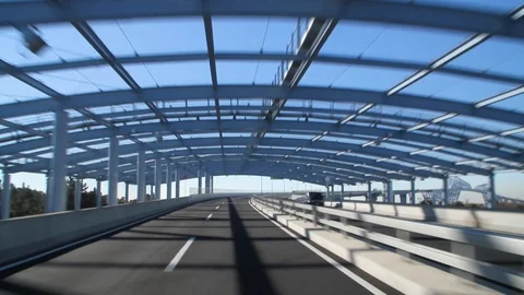Timelapse, Tokyo Gate Bridge, tokyo, japan Stock Footage 100964995