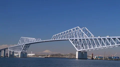 Timelapse, Tokyo Gate Bridge, tokyo, japan Stock Footage 100965239