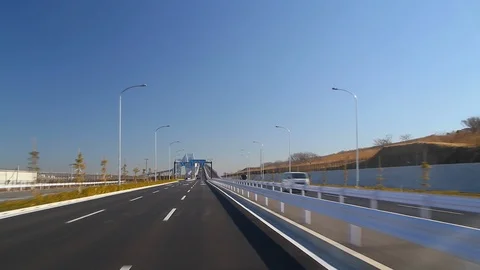 Timelapse, Tokyo Gate Bridge, tokyo, japan Video stock 100965293