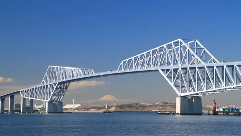 Timelapse, Tokyo Gate Bridge, tokyo, japan Stock Footage 100965543