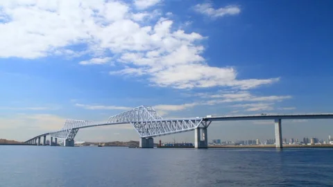 Timelapse, Tokyo Gate Bridge, tokyo, japan Stock Footage 100965608