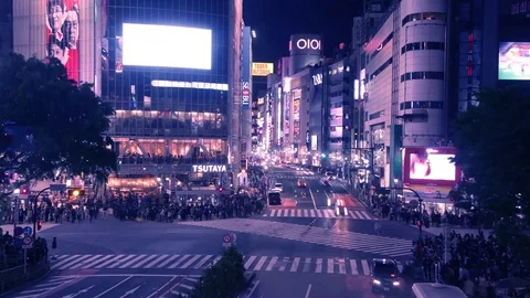 Timelapse Tokyo at night Stock Footage 128347826