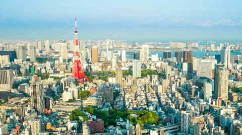 Timelapse of Tokyo Tower, evening to dusk Video stock 42211985