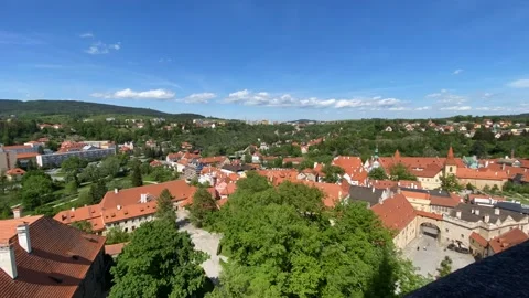 Timelapse from Top of Cesky Krumlov Castle Tower Video stock 221553539