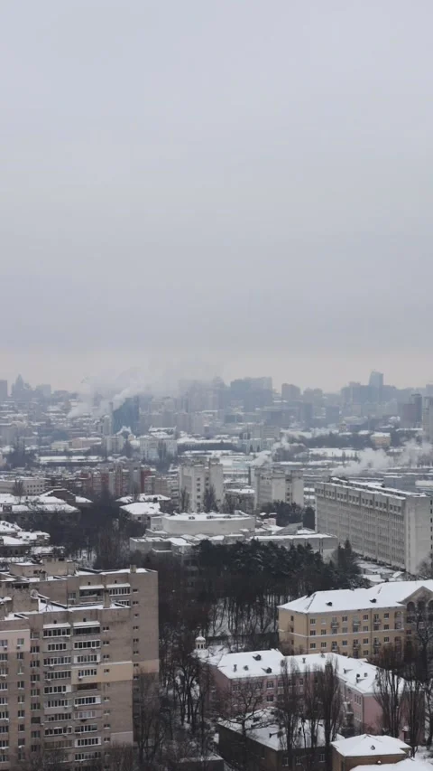 Timelapse top view over industrial and financial district of Kyiv City in Stock Footage 151204200