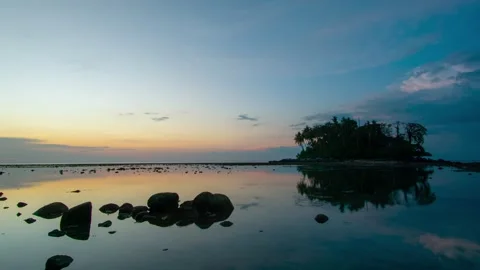 Timelapse top view sunset sea cloud color blue sky background Phuket Thailand Stock Footage 151023598
