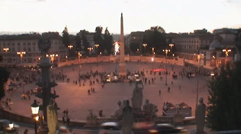 Timelapse total shot of Rome´s Piazza del Popolo Stock Footage 949233