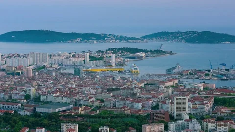 Timelapse of Toulon at sunset time Stock Footage 74651757