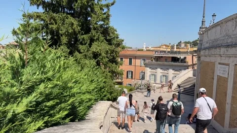 Timelapse of Tourists Walking Up and Down Steps at the Spanish Steps Stock Footage 337247765