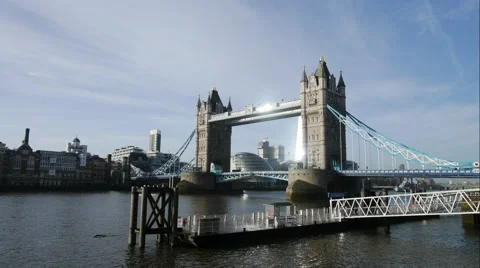 Timelapse Tower Bridge on Sunny Day ,London United Kingdom Stock Footage 59732134