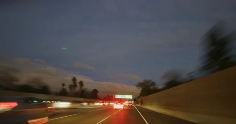 Timelapse of traffic on 101 highway in Los Angeles, California Stock Footage 99130817