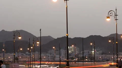 Timelapse of Traffic on the Corniche in Muscat Stock Footage 44721983