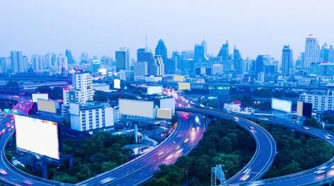 Timelapse of traffic from day-time to night-time Stock Footage 54091213