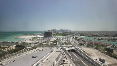 Timelapse of traffic in Doha Qatar on a sunny day Stock Footage 339043411