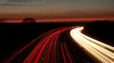 Timelapse Traffic: Dusk to Dark Stock Footage 20024936