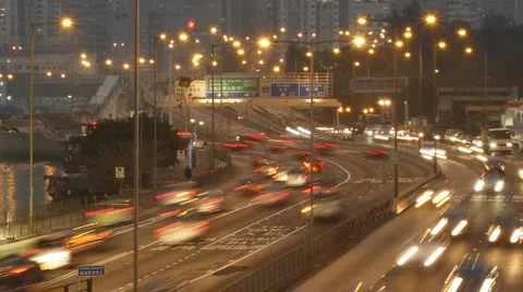Timelapse Traffic at Dusk Stock Footage 1318700