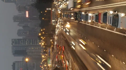 Timelapse traffic at dusk Stock Footage 1488200