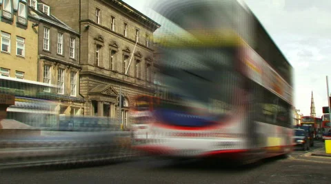 Timelapse traffic Edinburgh centre Stock-Footage 531819