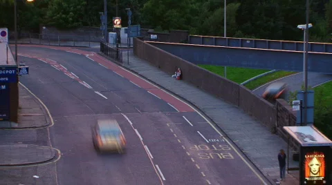 Timelapse traffic Edinburgh night Vídeo Stock 531822