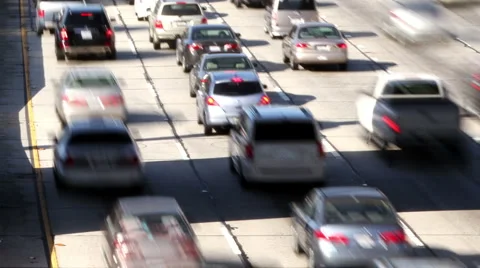 Timelapse traffic freeway downtown los angeles LA Видео 6316809