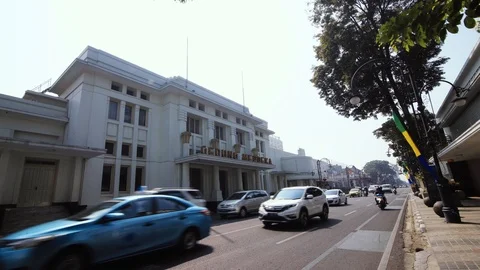 TIMELAPSE Traffic in front of Gedung Merdeka, Asia Africa Conference Building Stock Footage 92590253