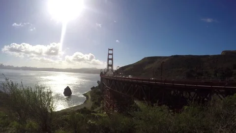 Timelapse of traffic on the Golden gate bridge, on a sunny november day, in.. Stock Footage 72883480