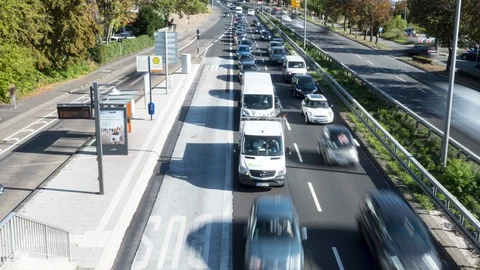 Timelapse of traffic jam Видео 115408521