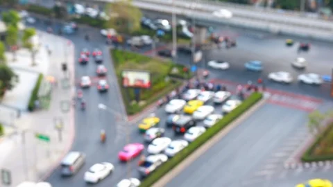 Timelapse of traffic jam at intersection in Bangkok Stock Footage 121676692